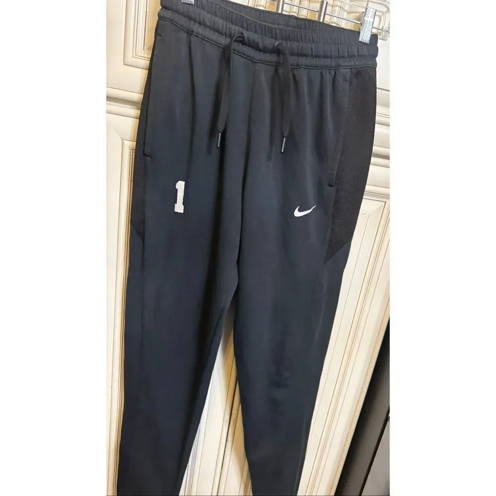 Nike Youth Dri-Fit Showtime Basketball Jogger Pants Black White Size Small